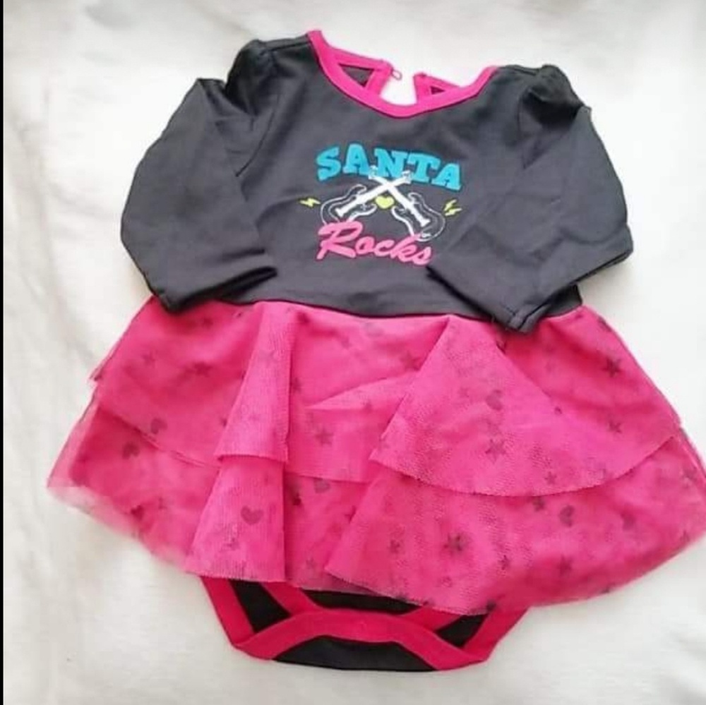 Santa Rocks Onesie Dress